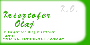 krisztofer olaj business card